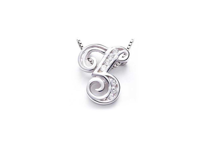 Rhodium Plated | Alphabet Pendants